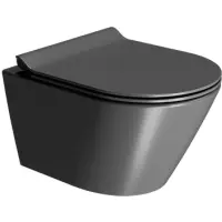 Унитаз подвесной GSI Kube X 941626 безободковый, торнадо, черный матовый