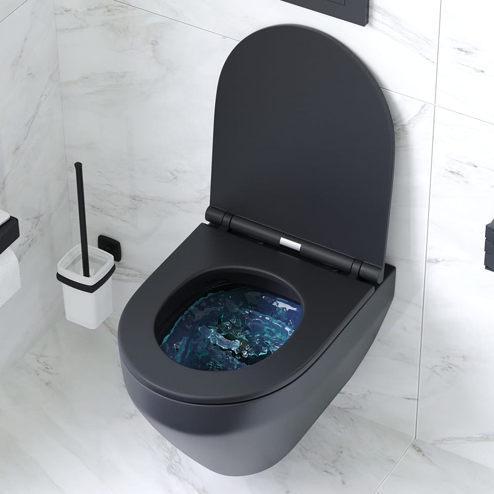 Подвесной унитаз AM.PM Spirit V2.0 C701700MBSC черный матовый с сиденьем микролифт