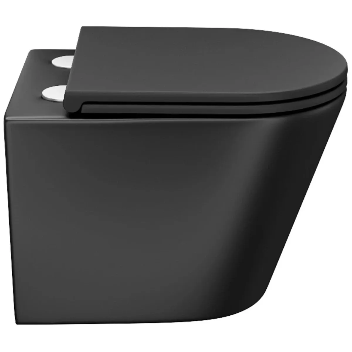 Унитаз подвесной IDDIS Calipso CALR3BMi25 безободковый, с сиденьем микролифт, черный матовый