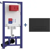 Инсталляция для унитаза Lemark Peneda Bit 9880213 с кнопкой смыва, черный матовый