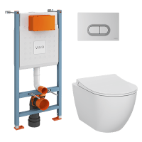 Комплект унитаза с инсталляцией Vitra Mia Round 9856B003-7200 с клавишей смыва