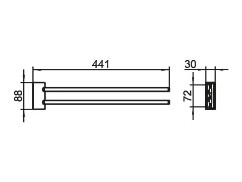 Полотенцедержатель Keuco Smart.2 14718010000 поворотный двойной