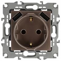 Розетка с заземлением и со шторкой и 2хUSB, без рамки Эра Эра 12 12-4109-13
