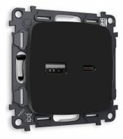 Розетка 2хUSB type A и C без рамки Ambrella Volt Quant MO811010