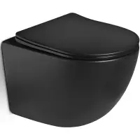 Унитаз подвесной SantiLine SL-5005T-MB безободковый, торнадо, с сиденьем микролифт, черный матовый