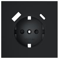 Накладка для розетки с заземлением и со шторками и 2хUSB type A и C Voltum S70 VLS001007
