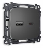 Розетка 2хUSB type A и C без рамки Ambrella Volt Quant MO661010