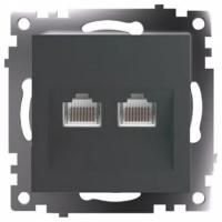 Розетка двойная Ethernet RJ-45 без рамки Stekker Катрин 50008