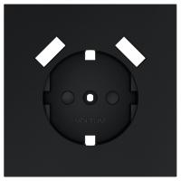 Накладка для розетки с заземлением и со шторками и 2хUSB type A Voltum S70 VLS000907
