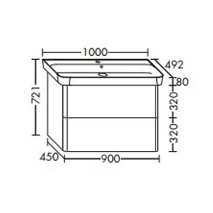 Тумба с раковиной Burgbad Iveo 100 SFEN100F2747G0161C0001*1 кашемировый дуб
