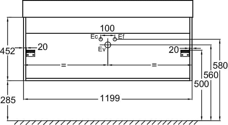 Тумба под раковину Jacob Delafon Vivienne 120 EB1509-E52-N18 дуб табак белый