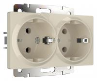 Розетка двойная с заземлением без рамки Werkel слоновая кость W1172003