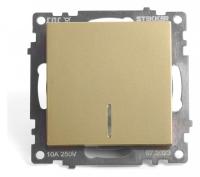 Выключатель одноклавишный с подсветкой без рамки Stekker Катрин 49215