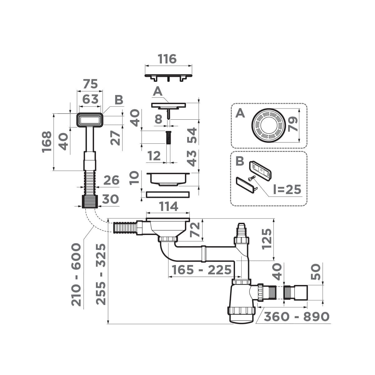 Сифон для мойки Omoikiri WK-1C-LG 4956473