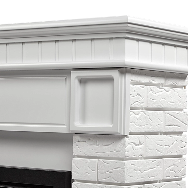 Портал Firelight Bricks 25 камень белый, белая эмаль