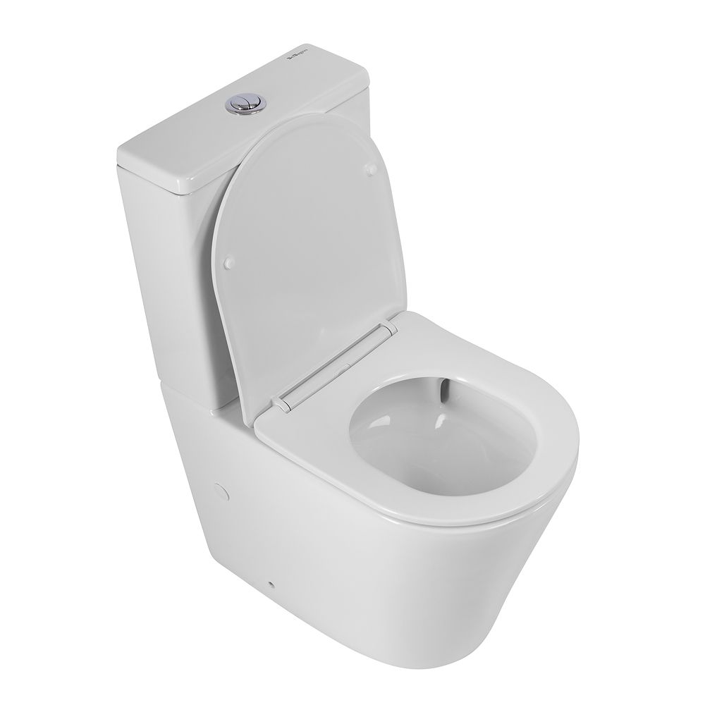 Унитаз-компакт безободковый с сиденьем и смывом TORNADO BelBagno FLAY-TOR BB2149CP-TOR/SC