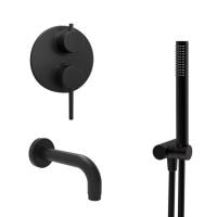 Смеситель для ванны Paini Cox 78PZSET26911BATH с душевым гарнитуром черный матовый