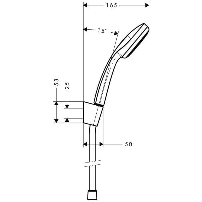 Душевой набор hansgrohe Croma 100 Mono 27574000 с держателем и шлангом 125 см хром