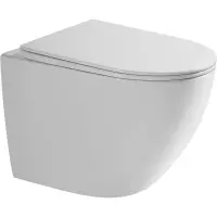 Унитаз подвесной Grossman Thin Rim GR-5601S безободковый, с сиденьем микролифт, белый