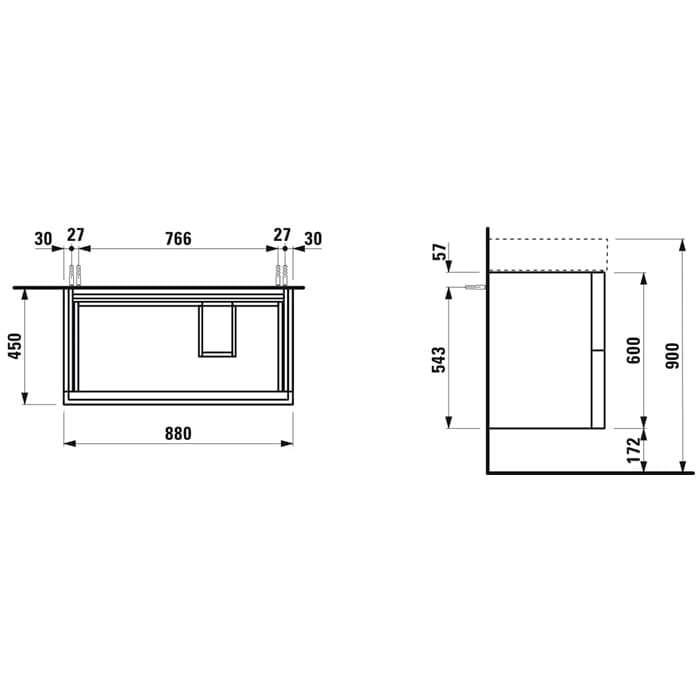Тумба под раковину Laufen Kartell 88 4.0760.8.033.640.1 белый