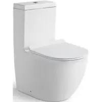 Унитаз-компакт SantiLine SL-5011 безободковый, с сиденьем микролифт, белый