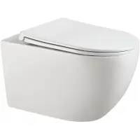 Унитаз подвесной Agger AT12150 безободковый, торнадо, с сиденьем микролифт, белый глянец