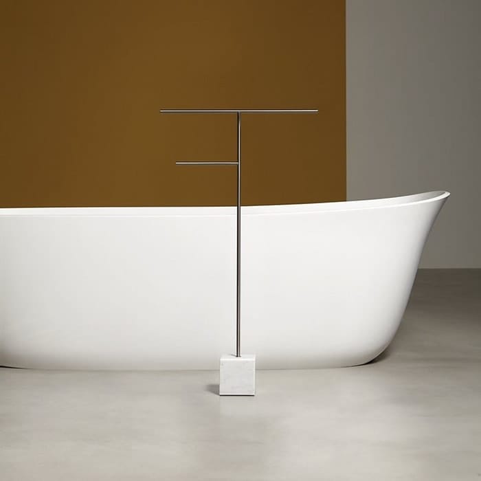 Полотенцедержатель Antonio Lupi Bivio BIVIO3.8/steel.carrara мрамор/сталь