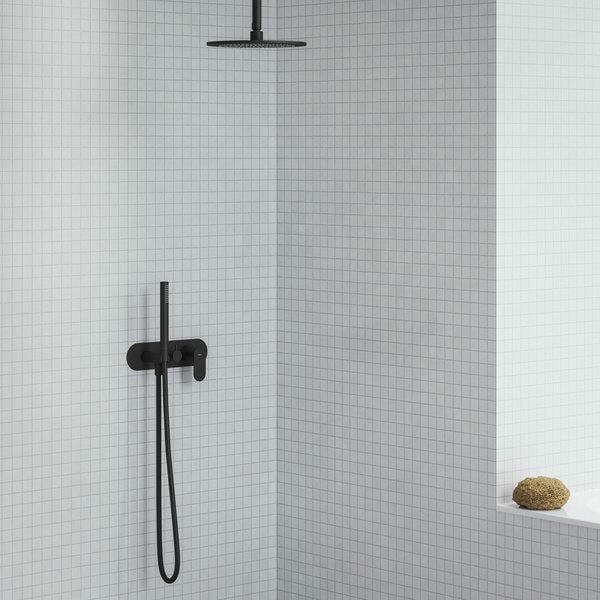 Смеситель для душа Ravak Eleganta X070300 со смесителем черный матовый