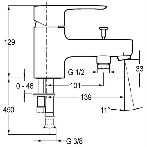 Смеситель для ванны Jacob Delafon July E16044-4-CP