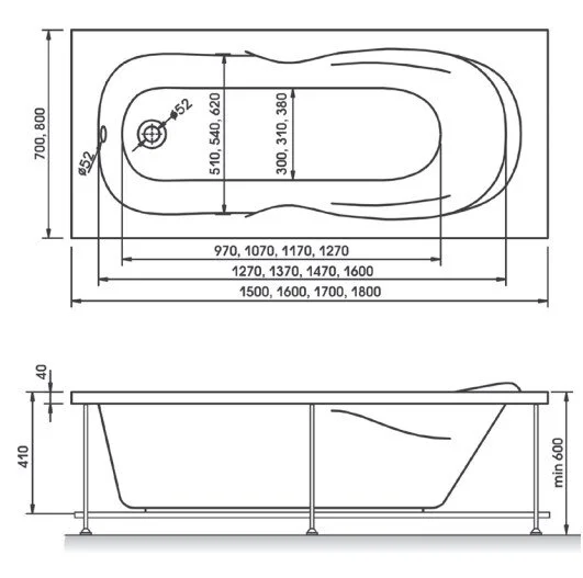 Акриловая ванна Relisan Neonika 170х70 Гл000000964 белый