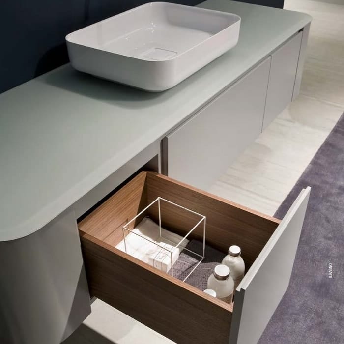 Комплект мебели Antonio Lupi IL Bagno серый смог/белый/дым