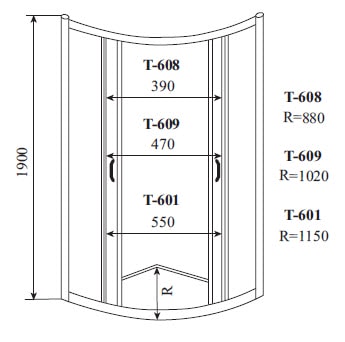 Душевой уголок Timo Altti ALTTI-609 C