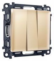 Выключатель трехклавишный без рамки Ambrella Volt Quant MA605010