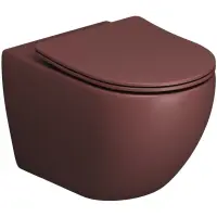 Унитаз подвесной Grossman GR-4411VIMS безободковый, с сиденьем микролифт, бордовый матовый
