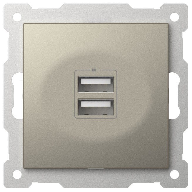 Розетка 2хUSB type A без рамки Elbi Eleсtriс Zena Vega 609-011400-143