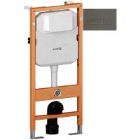 Инсталляция для унитаза Kludi Unifix 79101 + 30PP01O1 с кнопкой смыва, серый матовый
