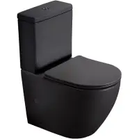 Унитаз-компакт SantiLine SL-5016MB безободковый, с сиденьем микролифт, черный матовый