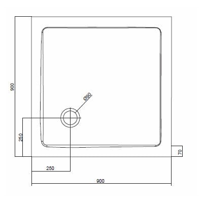 Душевой поддон AM.PM Spirit W7AT-MSS0-090W