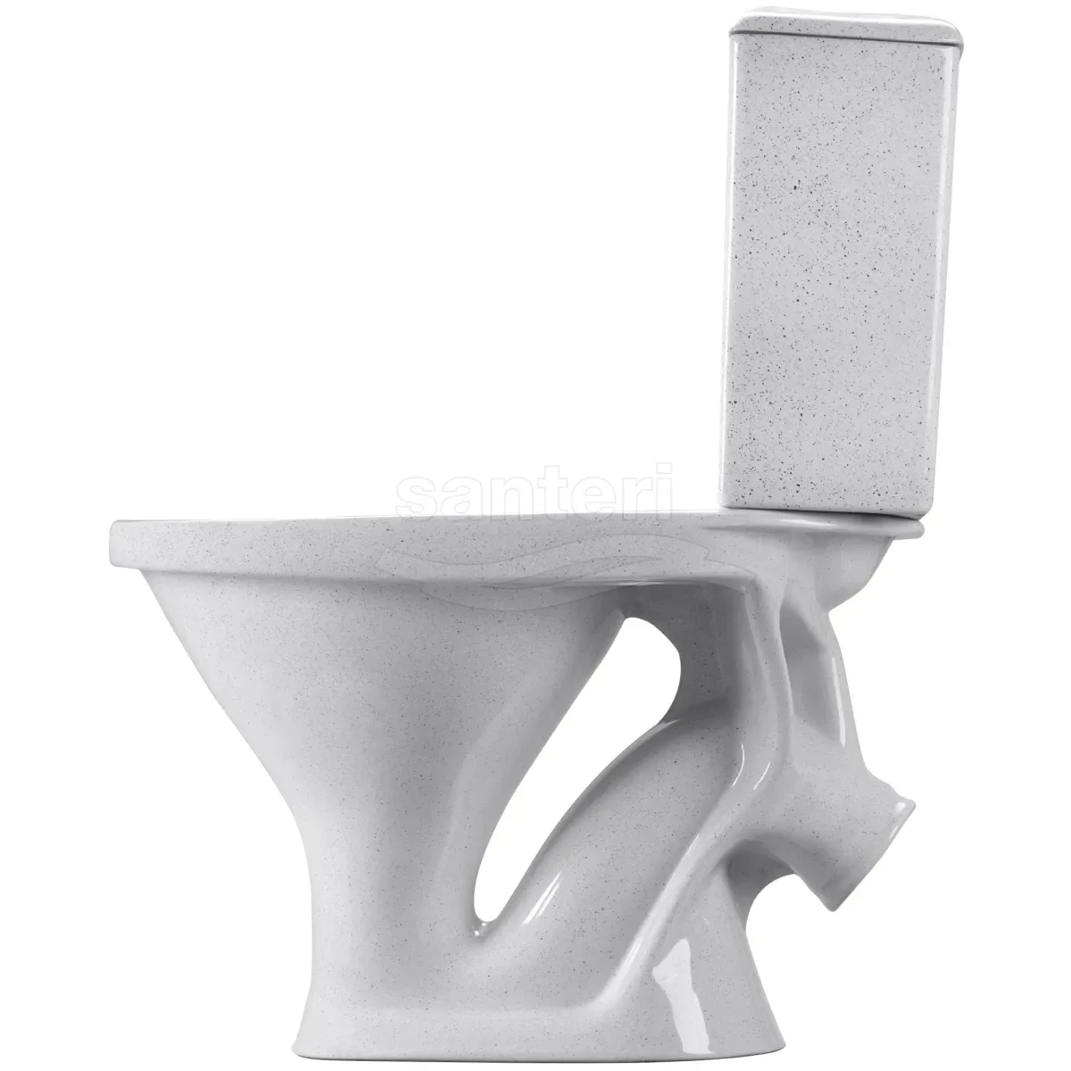 Унитаз-компакт Santeri West 1.P201.8.S01.00B.F (4607143311282) косой выпуск, с сиденьем, крап на белом