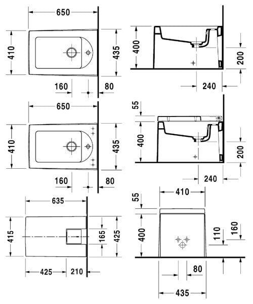 Биде напольное Duravit Philippe Starck X 22701000001-WG
