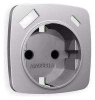 Накладка для розетки с заземлением и со шторками и 2хUSB type A и C Ambrella Volt Quant OP5100