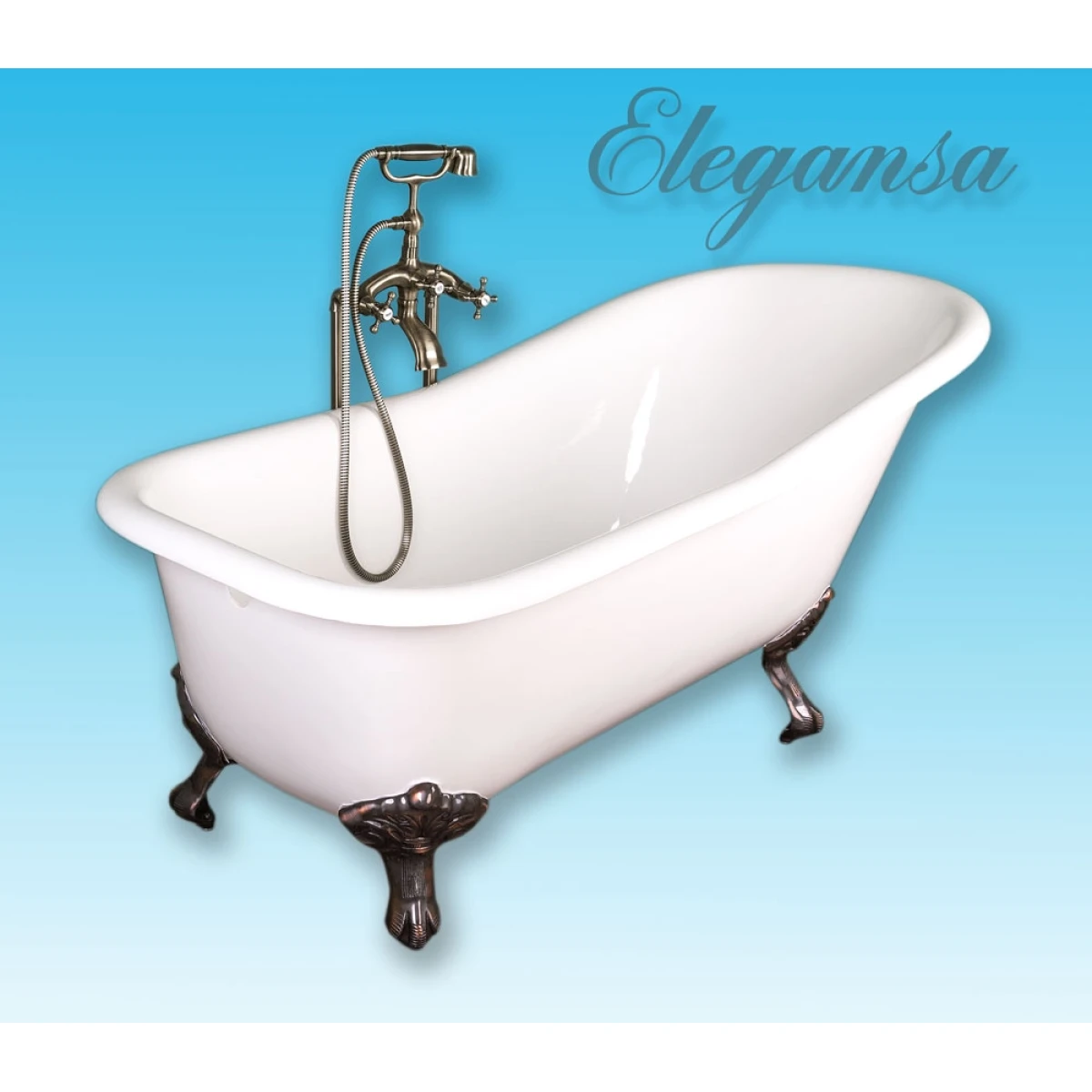 Ванна чугунная Elegansa Schale Antique Н0000278 167,6x76,5 см, отдельностоящая, белый