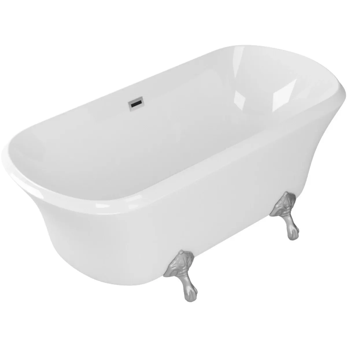 Акриловая ванна Grossman Retro GR-1001 172x80 см, отдельностоящая, белый глянец