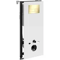 Инсталляция для унитаза WasserKRAFT Abens 20 20TLT.010.ME.WH.PG04 с кнопкой смыва, золотой