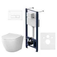 Комплект унитаза с инсталляцией AM.PM Like IS47001.801900 с белой клавишей