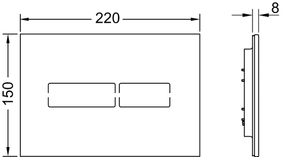 Клавиша смыва Tece Lux Mini 9240960 белая