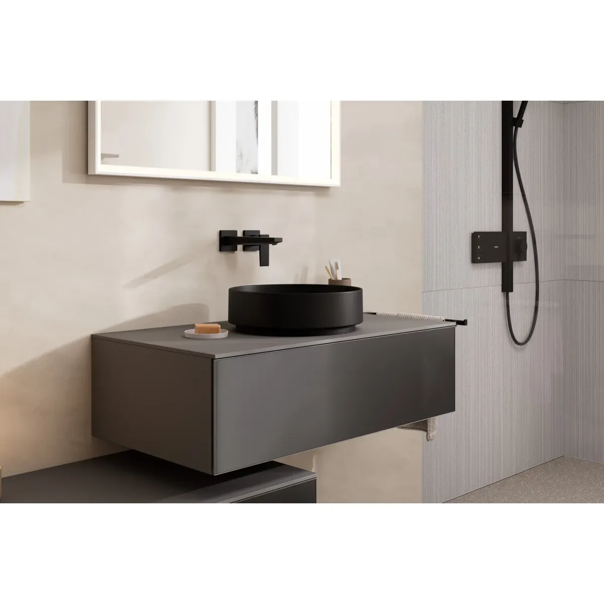 Раковина-чаша Hansgrohe Xuniva Evo S 60323670 40x40 см, накладная, черный матовый