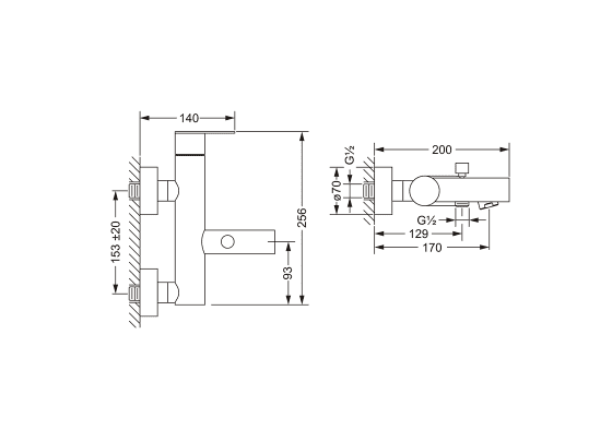 Смеситель для ванны JORGER PLATEAU 630.20.510.000