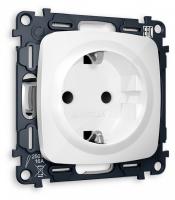 Розетка с заземлением и со шторкой, без рамки Ambrella Volt OMEGA MO107010