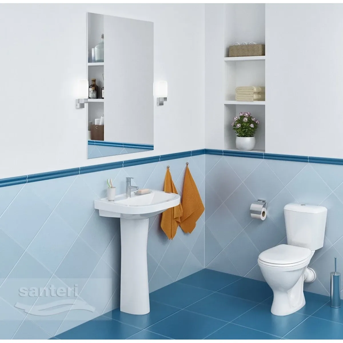 Унитаз-компакт Santeri Pro 1.P215.5.S00.00B.F (4640009670727) с сиденьем, белый